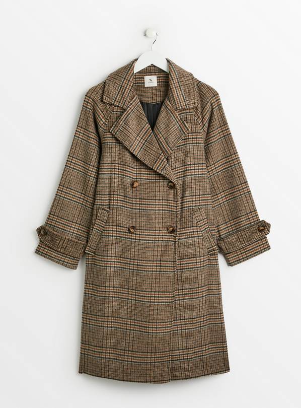 PETITE Brown Heritage Check Trench Coat 18