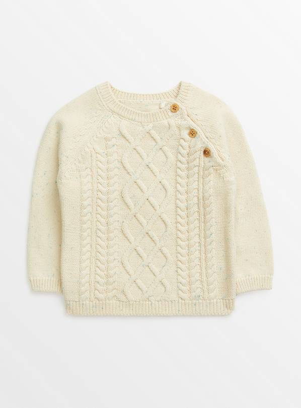 Buy Cream Speckled Cable Knit Jumper 12-18 months | Tops | Tu