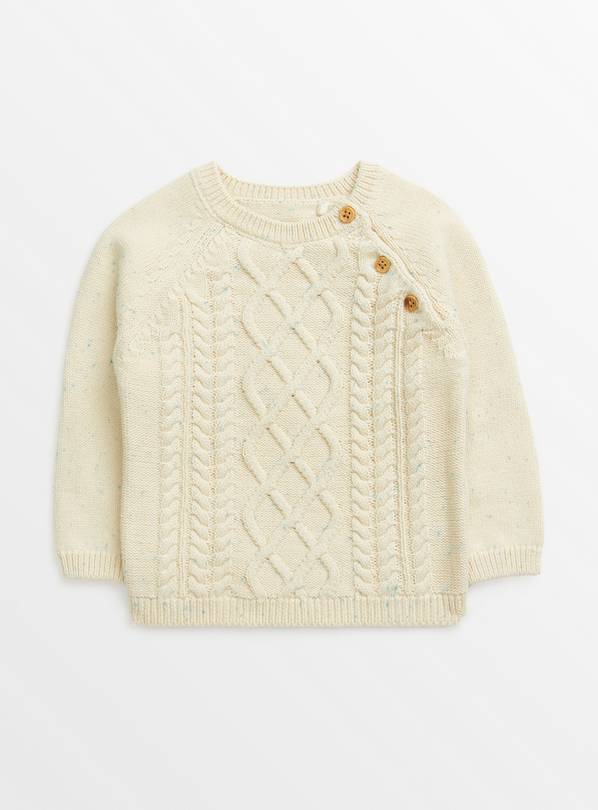 Cream Speckled Cable Knit Jumper Up to 3 mths