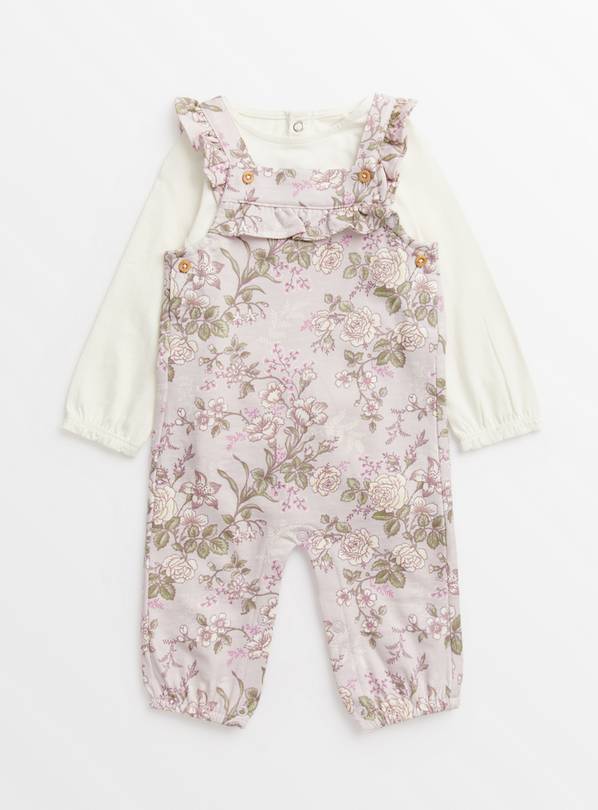 Buy Floral Print Dungarees & Long Sleeve Top 1218 months Outfits and