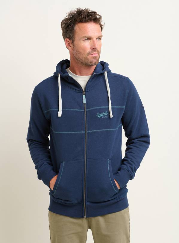 BRAKEBURN Navy Zip Through Hoodie M