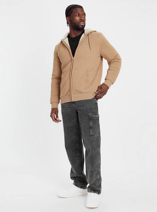 Borg lined hoodie outlet mens