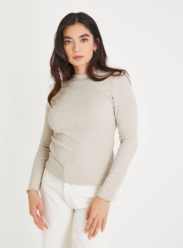 Buy Oatmeal Lettuce Hem Long Sleeve Top 24 | T-shirts | Argos