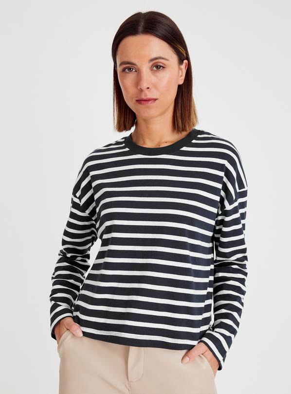 Buy Oversized Navy Stripe Long Sleeve T-Shirt 22 | T-shirts | Tu