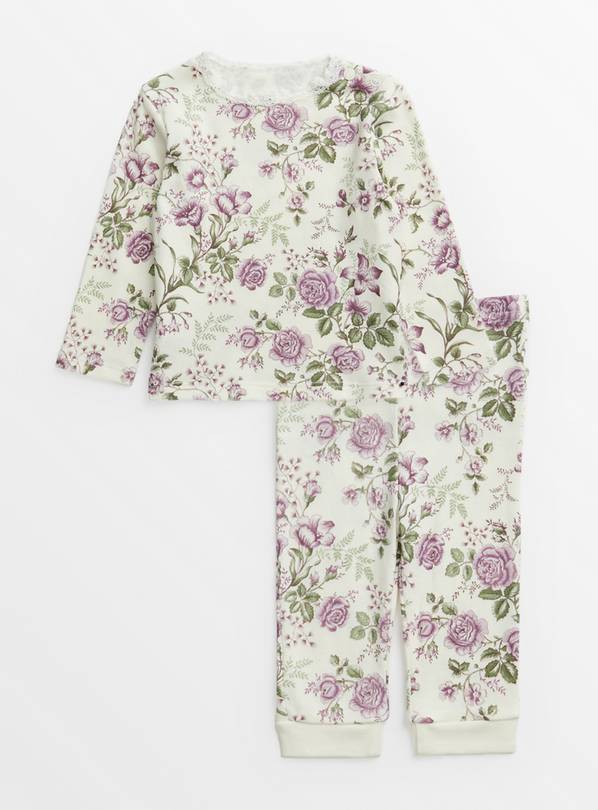 Lilac Floral Pyjamas Up to 3 mths
