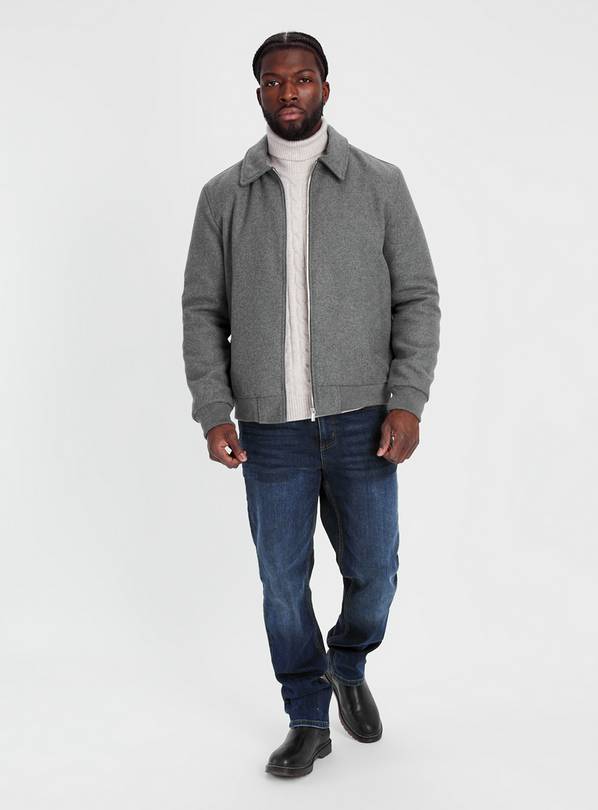 Buy Charcoal Wool Harrington Jacket S | Coats and jackets | Tu