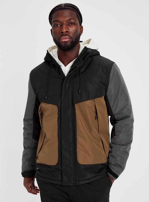 Buy Black Colour Block Raincoat XXXL | Coats and jackets | Tu
