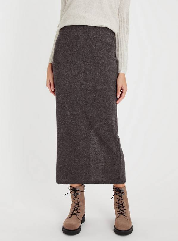 Grey Knitted Midi Skirt 18
