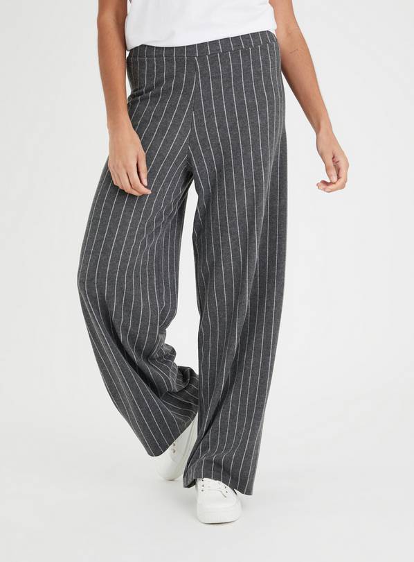 Charcoal Pinstripe Elasticated Waist Pants