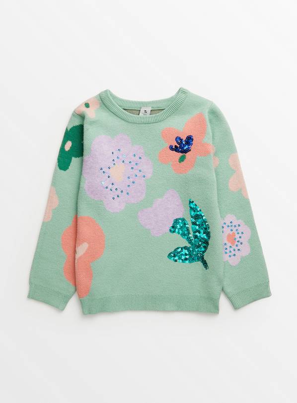 Green Floral Sequin Jumper 1.5-2 years