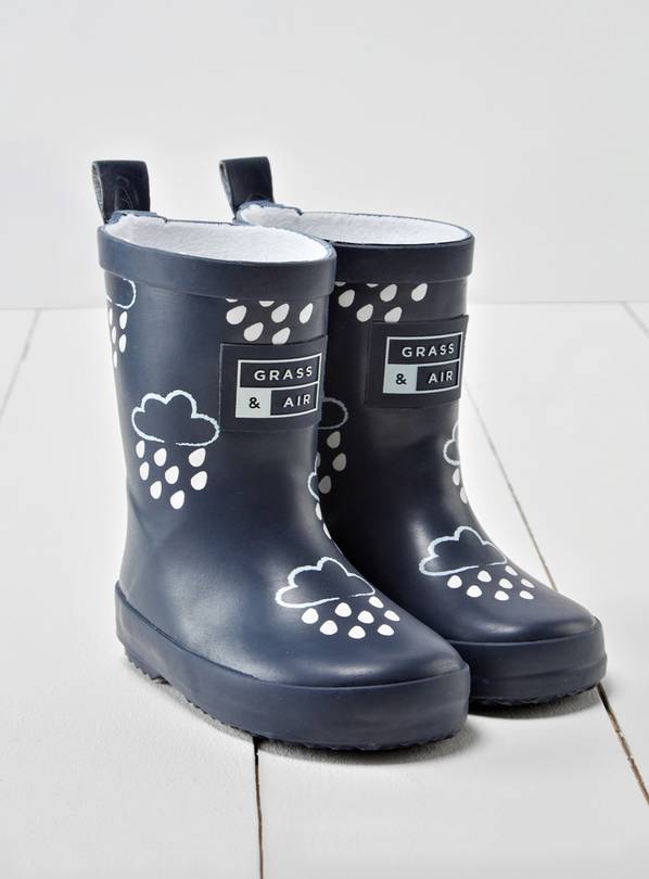 GRASS & AIR Kids Navy Colour Revealing Wellies 9 Infant