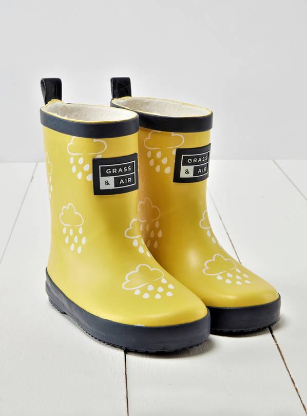 GRASS & AIR Kids Yellow Colour Changing Wellies 8 Infant