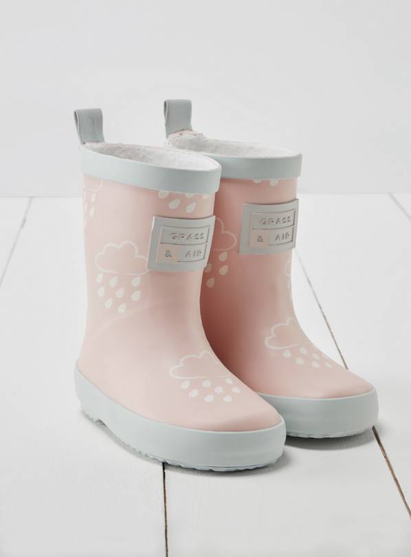 GRASS & AIR Little Kids Baby Pink Colour Revealing Wellies 12 Infant