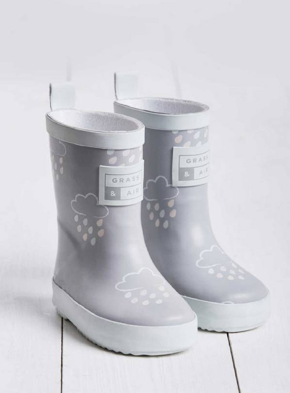 GRASS & AIR Little Kids Grey Colour Revealing Wellies 5 Infant