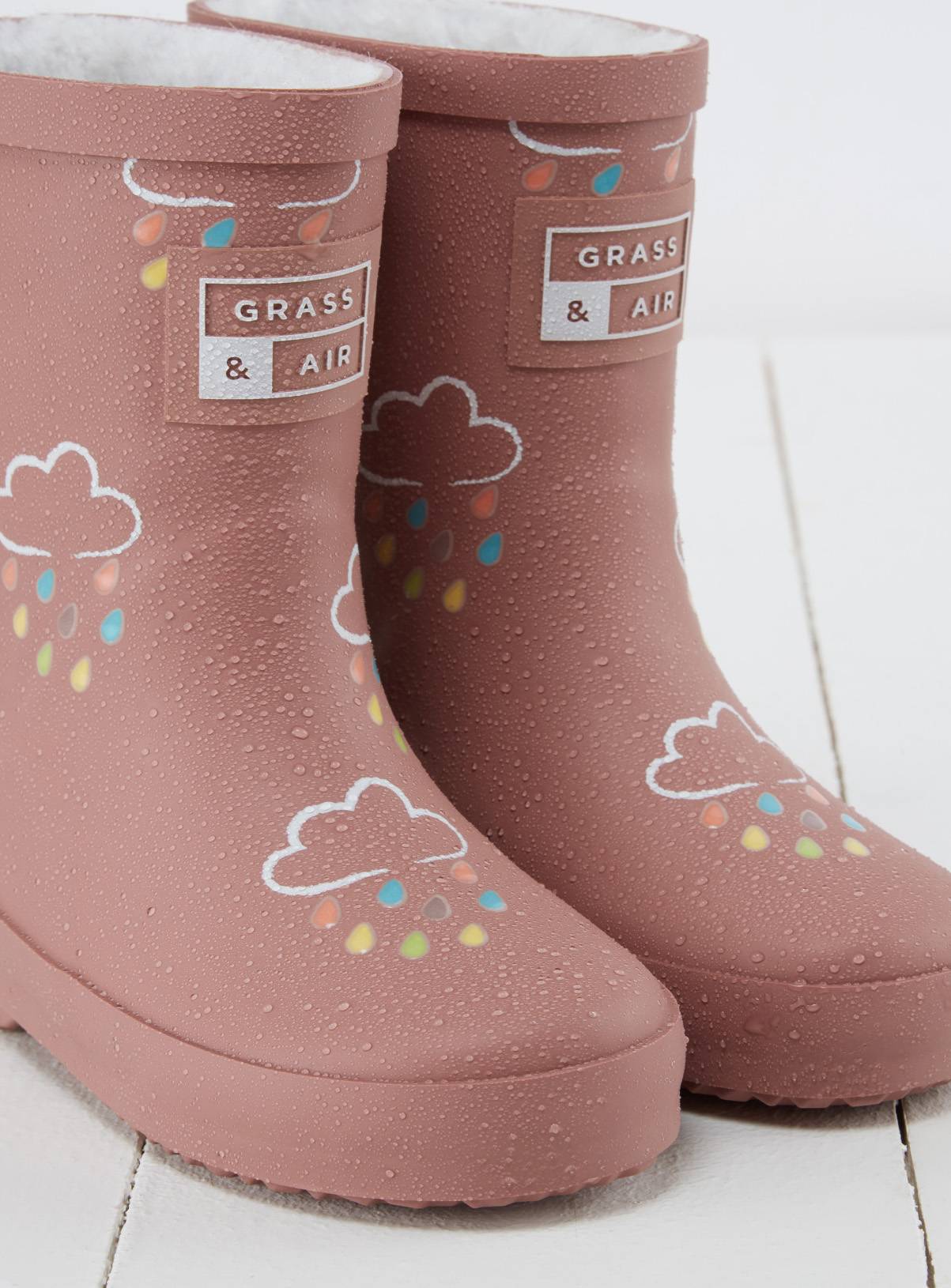 GRASS & AIR Rose Colour Changing Kids Winter Wellies 6 Infant - Image 3