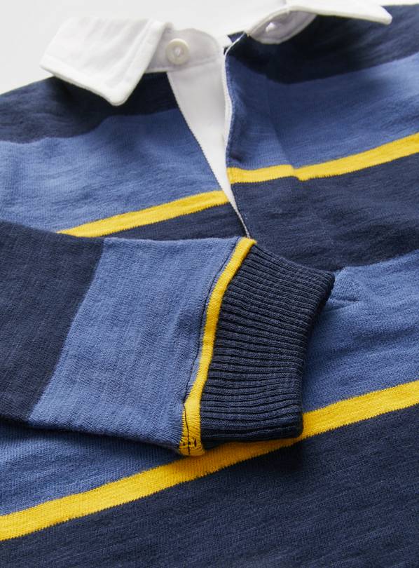 navy blue and yellow shirts