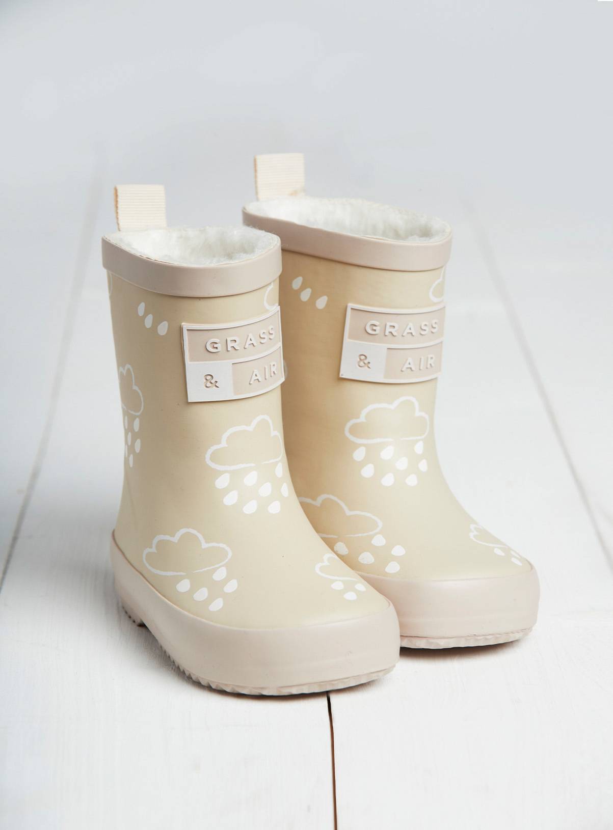 GRASS & AIR Stone Colour Changing Kids Winter Wellies 12 Infant - Image 1