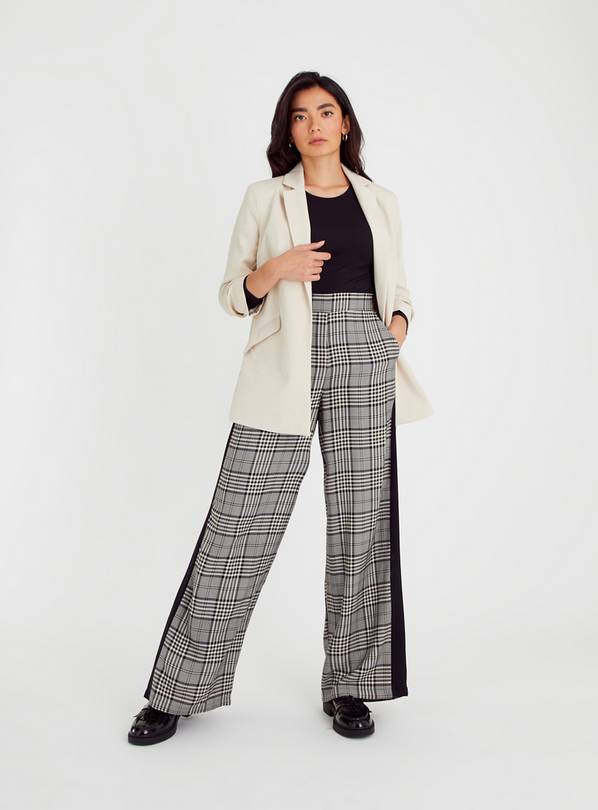 Checkered side hot sale stripe trousers