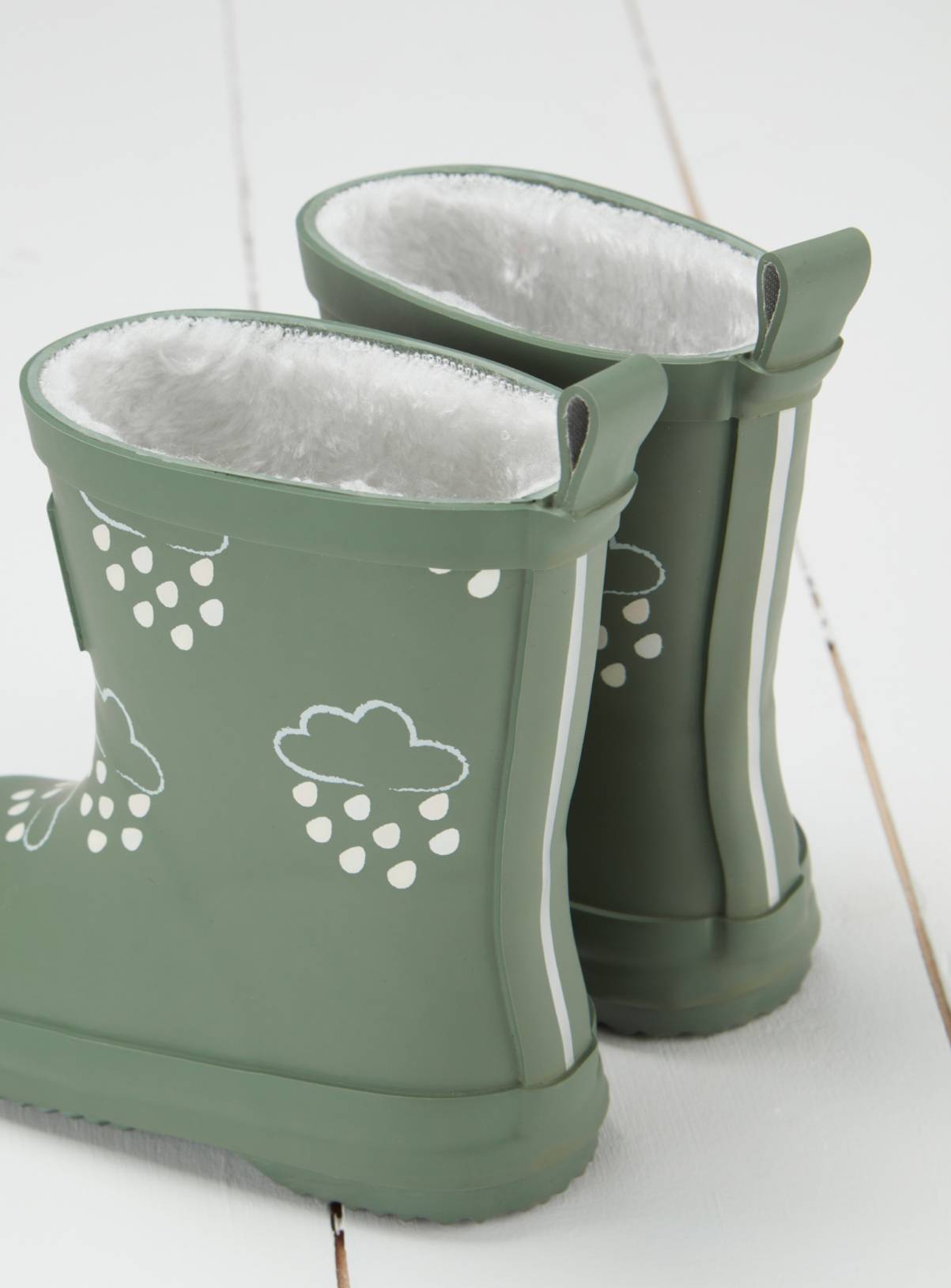 GRASS & AIR Khaki Green Colour Changing Kids Winter Wellies 4 Infant - Image 2