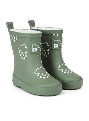 GRASS & AIR Khaki Green Colour Changing Kids Winter Wellies 4 Infant - Image 4 thumbnail
