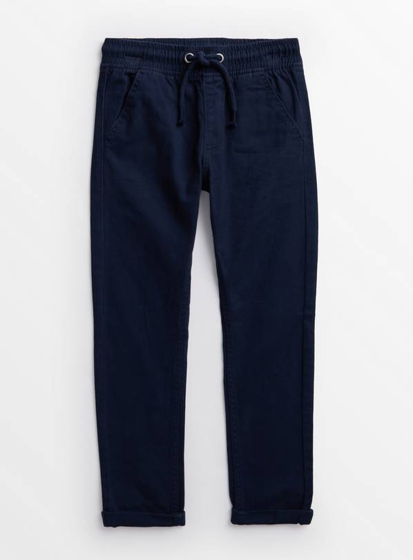 Navy Pull-On Chino Trousers 12 years