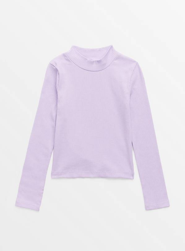 Lilac Ribbed High Neck Cropped Top 7 years