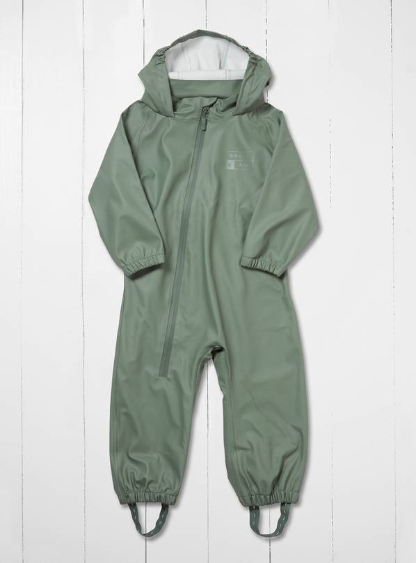 GRASS & AIR Little Kids Khaki Green Puddlesuit 9-12 months