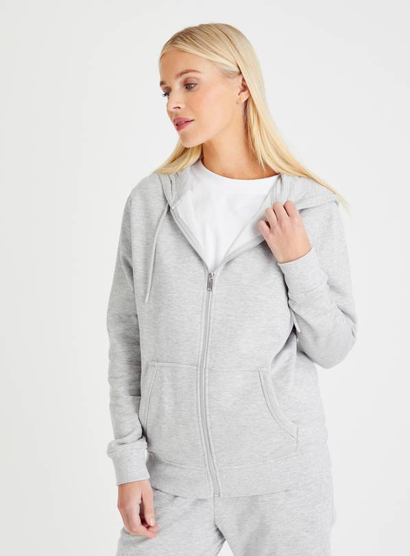 Buy Grey Marl Zip-Through Hoodie M, Hoodies and sweatshirts