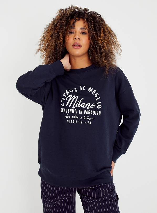 Buy Navy Milano Oversized Sweatshirt M | Hoodies and sweatshirts