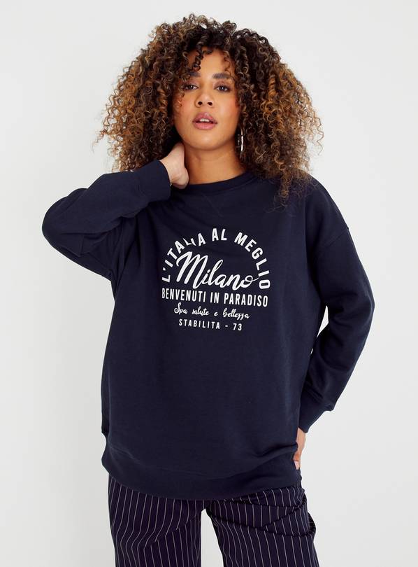 Navy Milano Oversized Sweatshirt XL