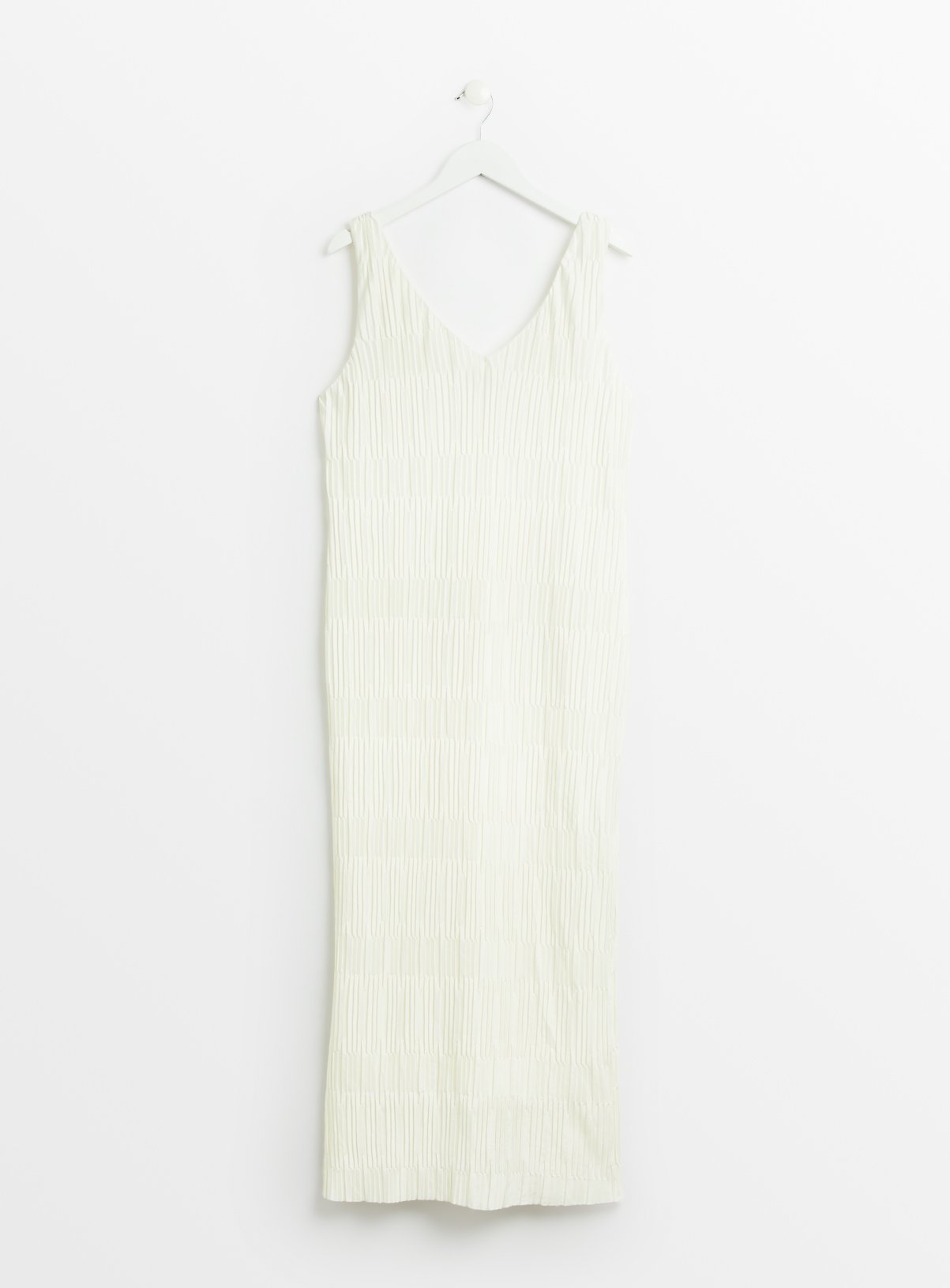 White V-Neck Plisse Dress 12 - Image 6 thumbnail