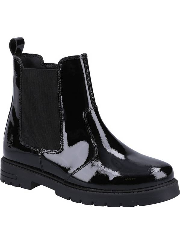 HUSH PUPPIES Laura Patent Jnr Leather Chelsea Boots 13 Infant