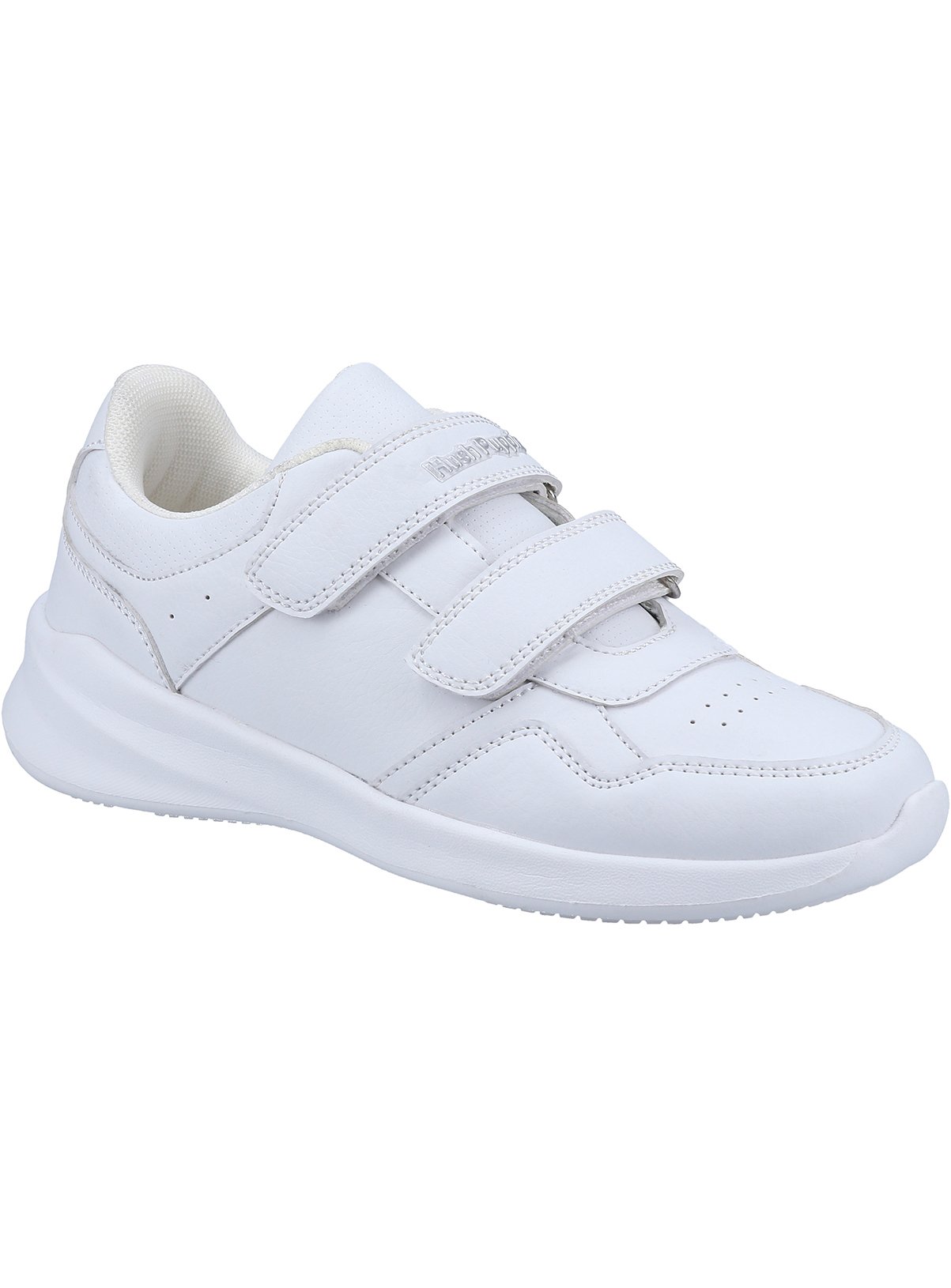 White White HUSH PUPPIES Marling Easy Junior School Shoes - Hush Puppies by Sainsbury's