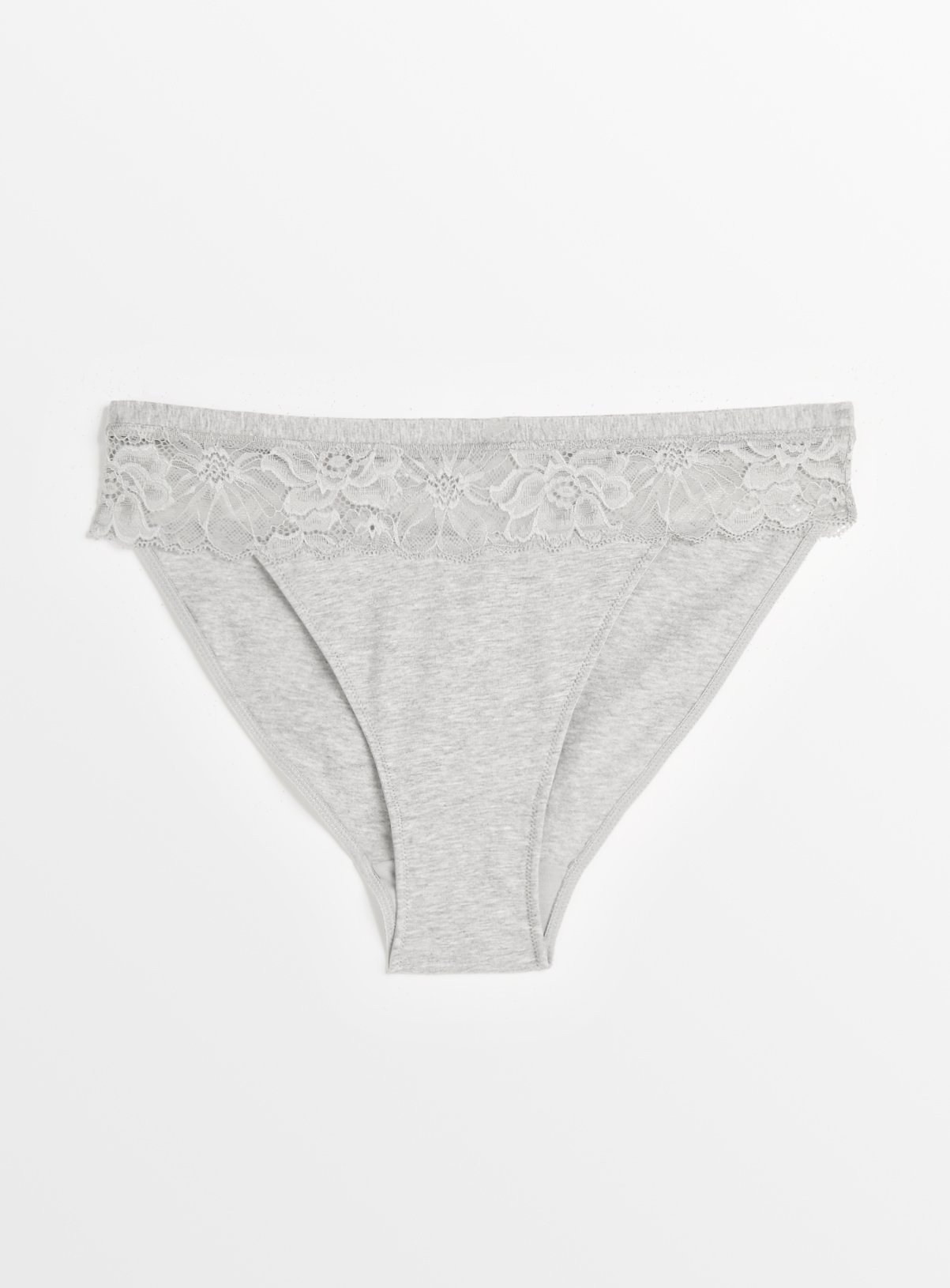 Grey Marl Lace High Leg Knickers 18 - Image 2 thumbnail