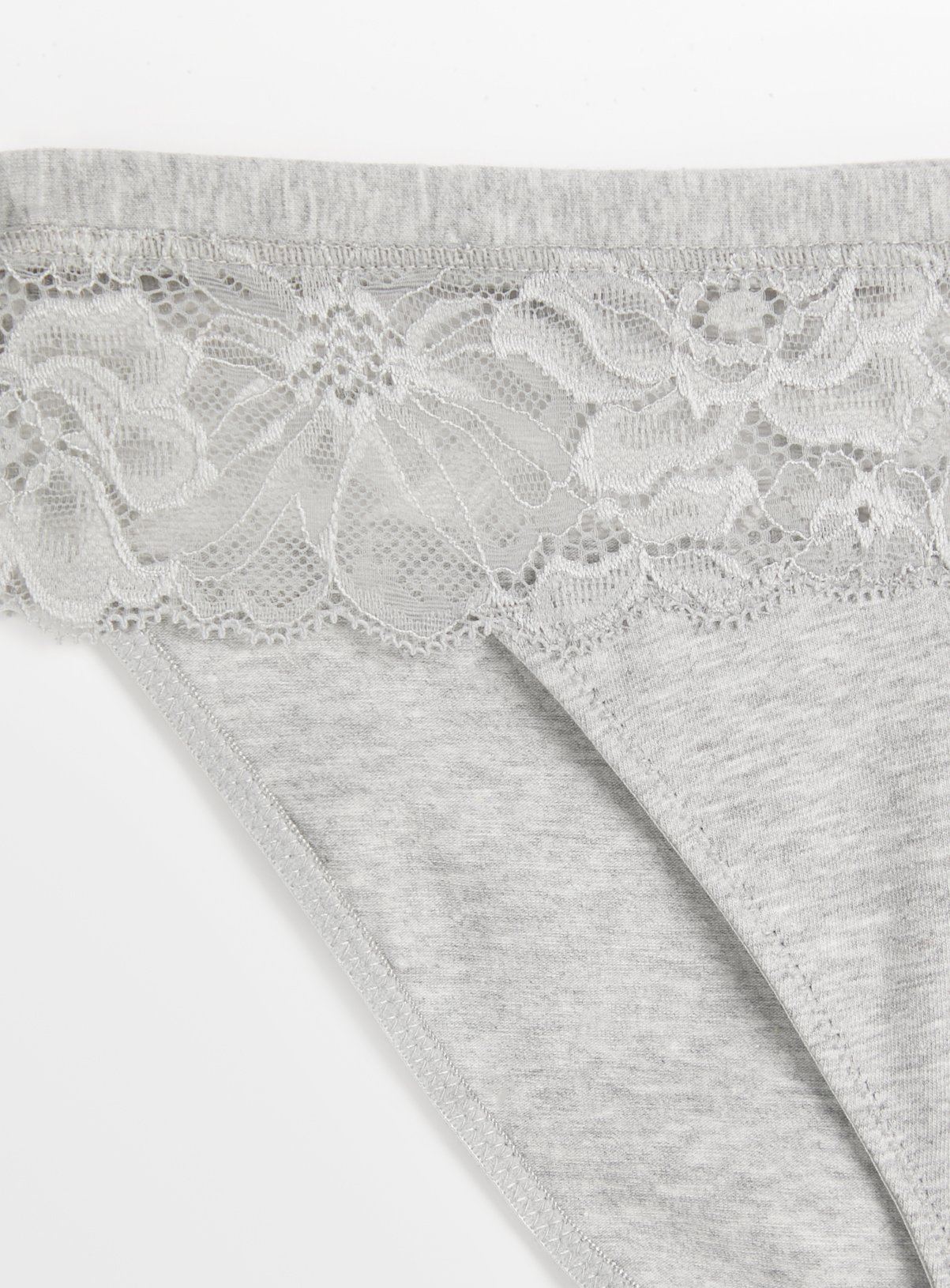 Grey Marl Lace High Leg Knickers 18 - Image 3 thumbnail