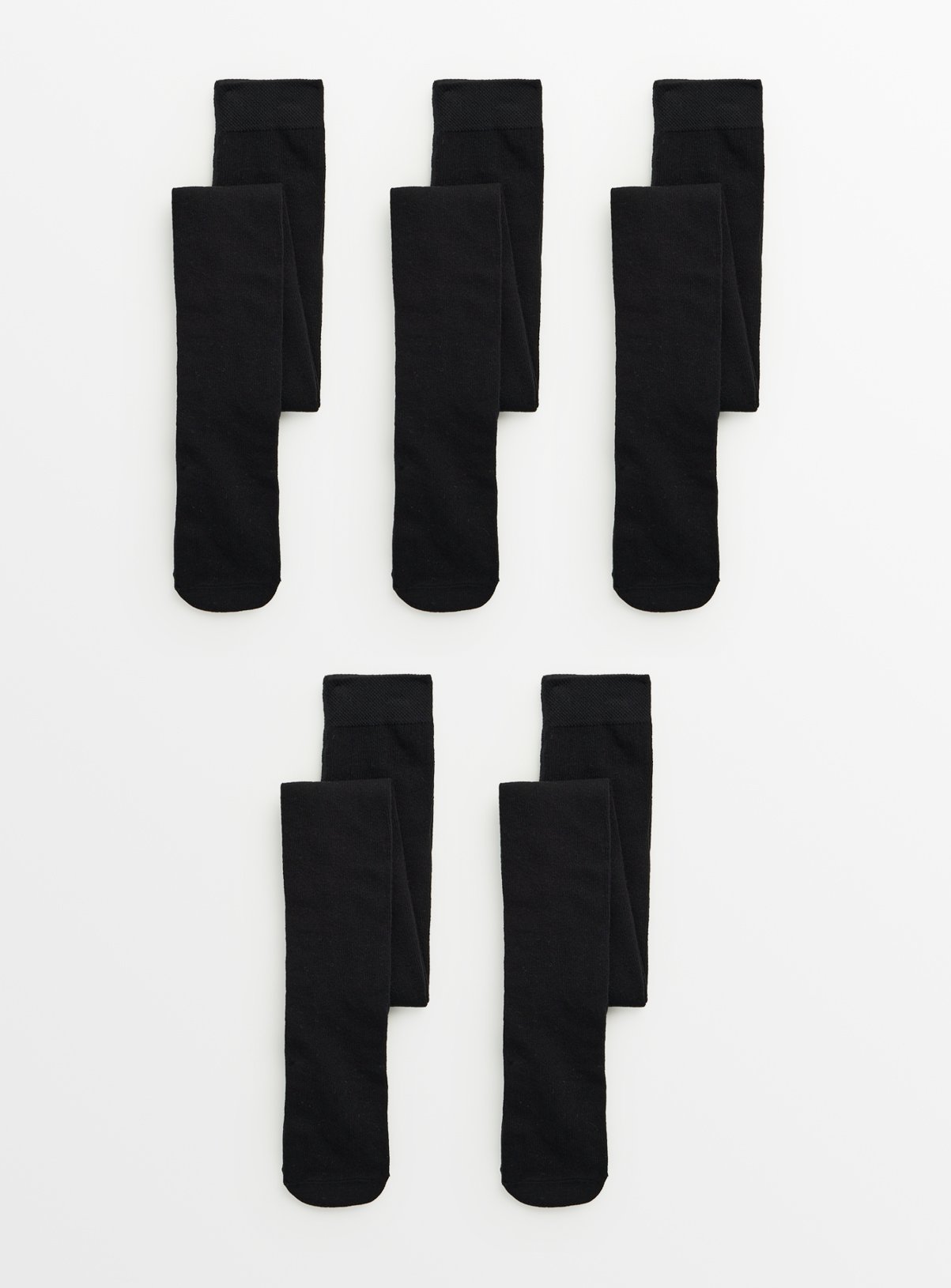 Black Super Soft Seamless Tights 5 Pack 2-3 years