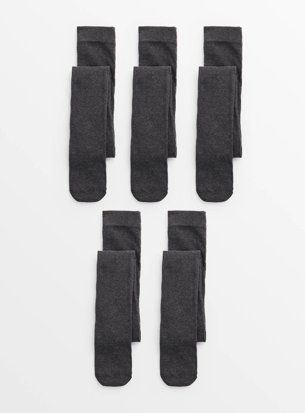 Grey Tights 5 Pack 11-12 years - Image 1