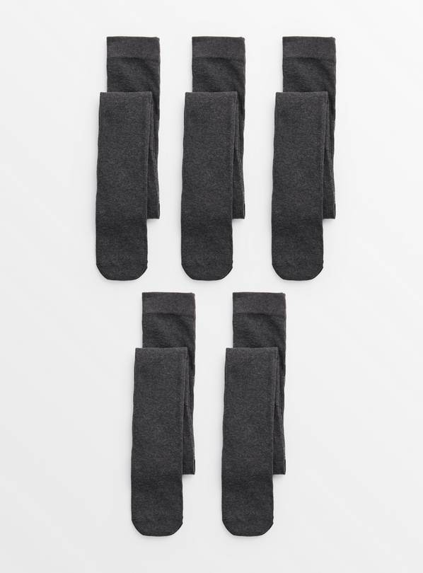 Grey Seamless Toe Tights 5 Pack 4-5 years