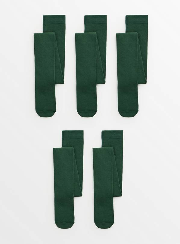 Green Super Soft Seamless Tights 5 Pack 11-12 years