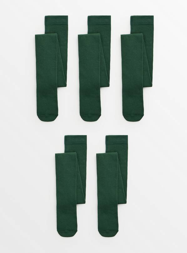 Green Super Soft Seamless Tights 5 Pack 5-6 years