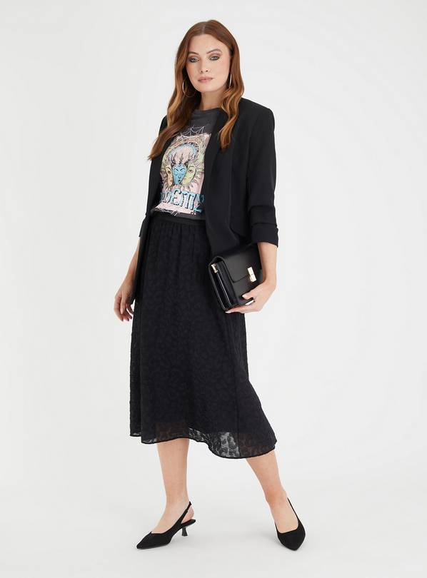 Long black jacquard outlet skirt