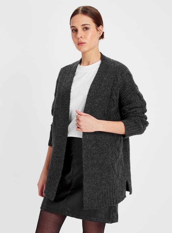 Long Cardigan - Dark gray melange - Ladies