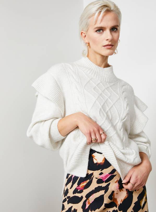 Cream shop frill jumper