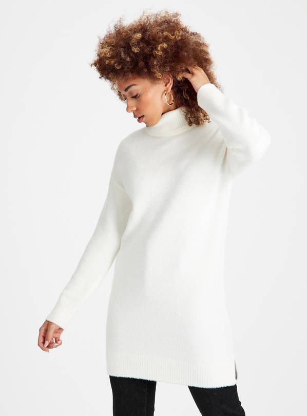 Oversized white hotsell roll neck jumper