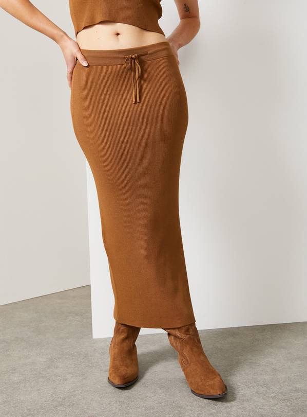 Brown knit outlet skirt