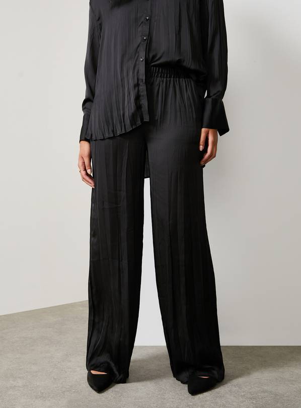  Other Stories crushed velvet wide leg pants in black