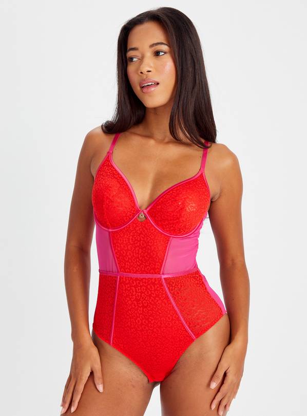 Red Animal Lace Valentines Body 40D