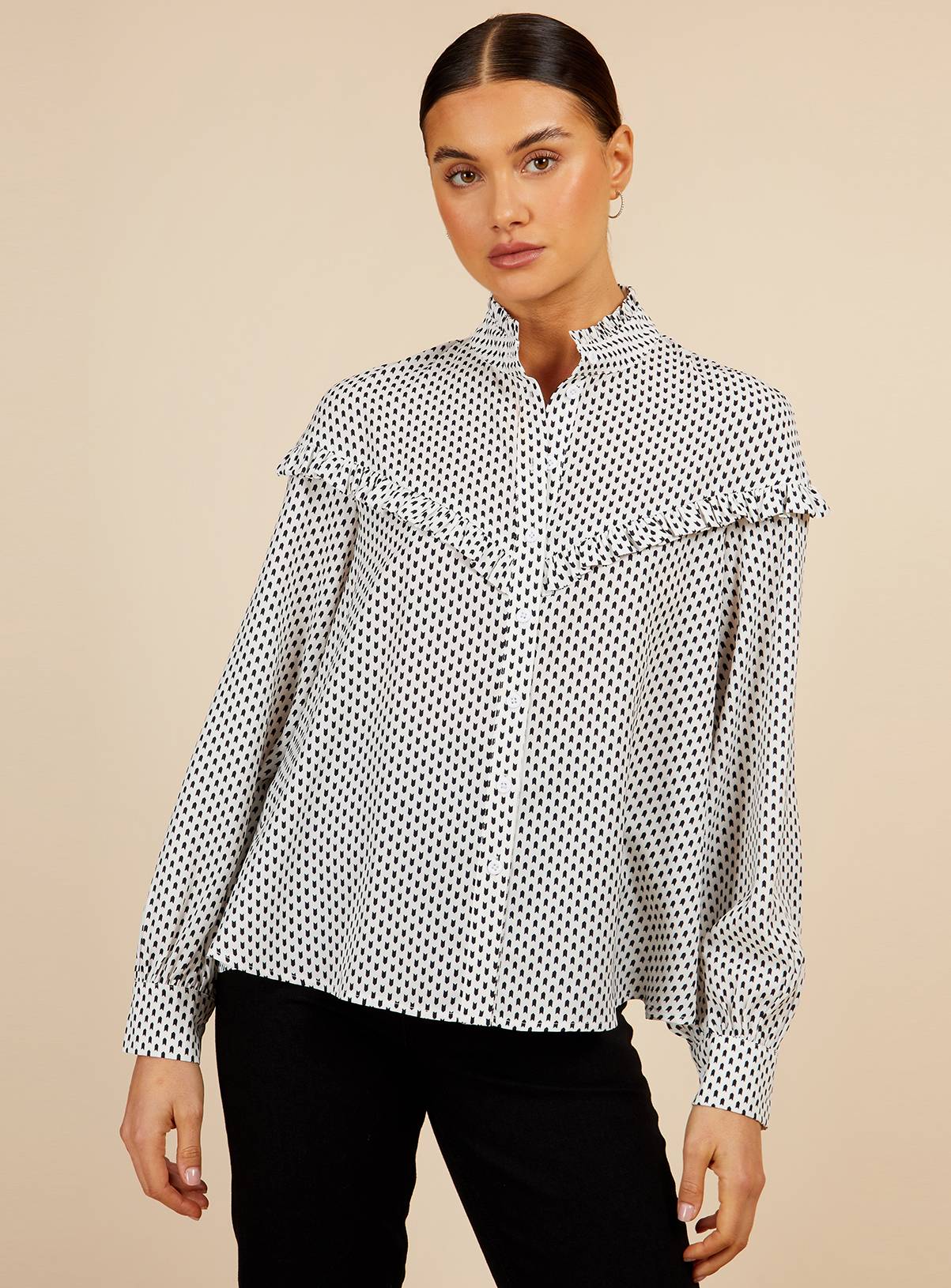VOGUE WILLIAMS Cream Spot Blouse 16 - Image 1