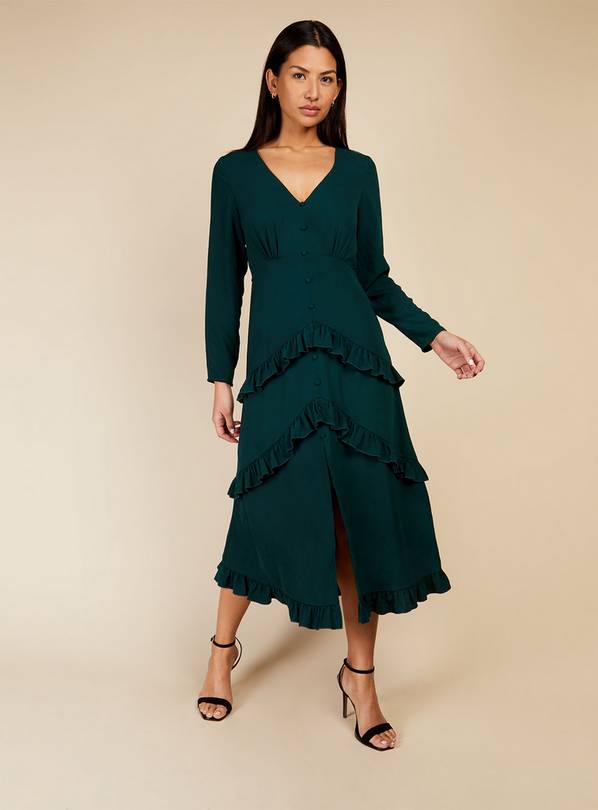 LITTLE MISTRESS Green Button Midaxi Dress 14