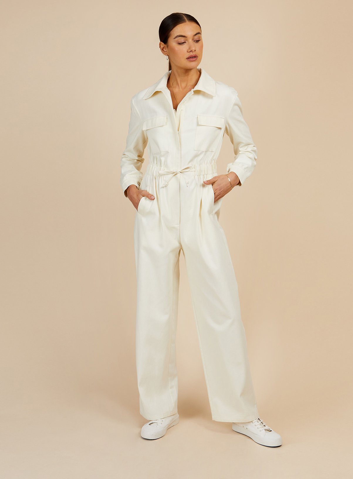 VOGUE WILLIAMS Cream Denim Jumpsuit 8 - Image 1 thumbnail
